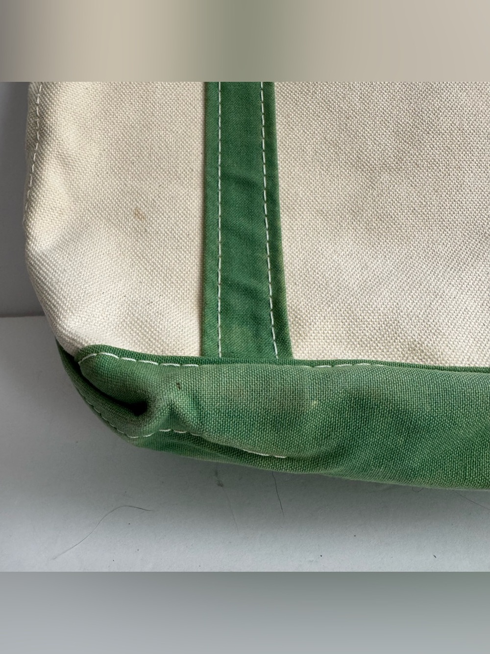 Vintage L.L. Bean Boat And Tote Small Green Canvas Open Top USA Preppy Coastal - Picture 4 of 15